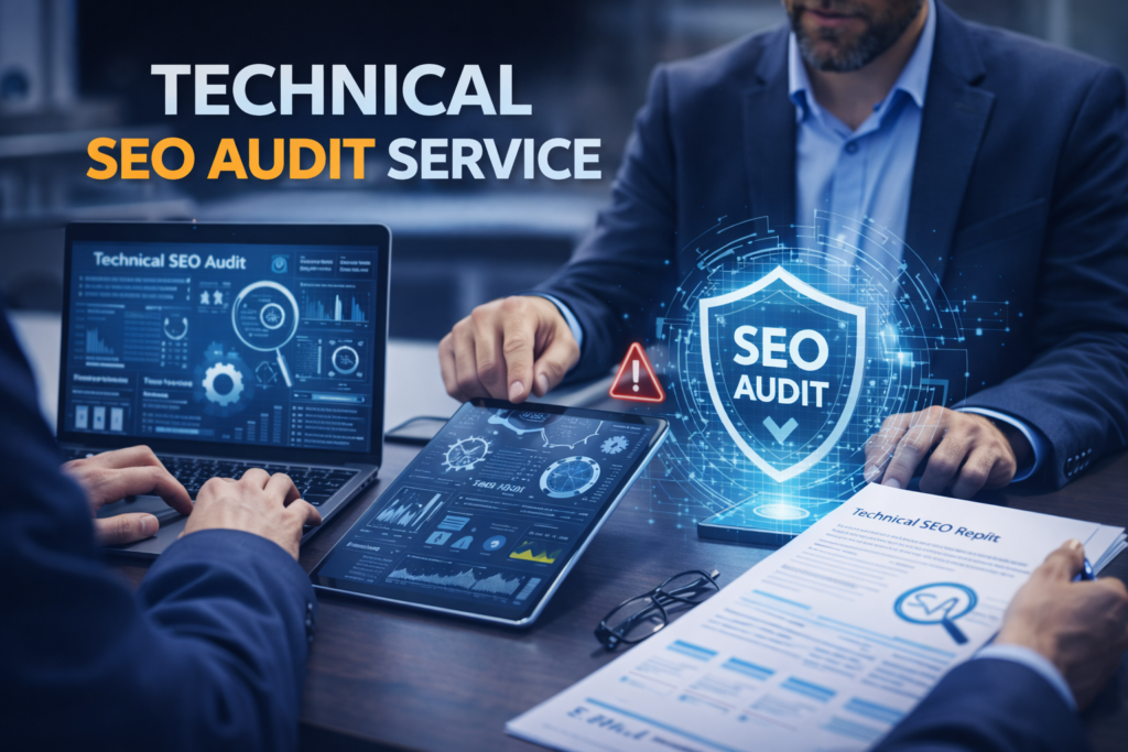 Technical SEO audit service analysis dashboard